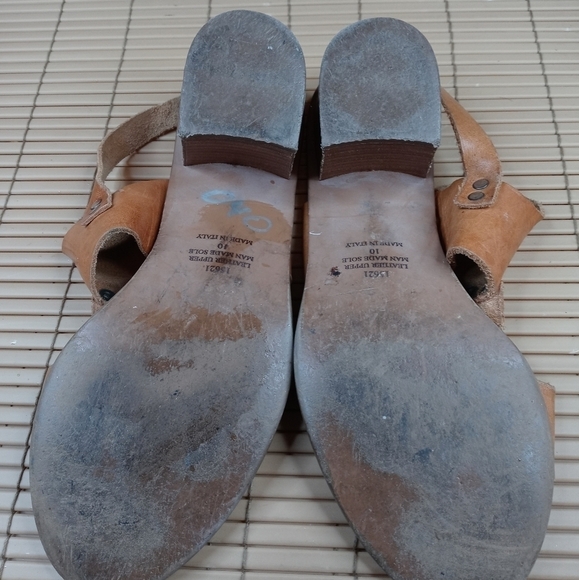 Barbara Barbieri  Wo's 2" block heelBrown Leather Strappy Sandals Shoes Size 10 - Picture 6 of 10